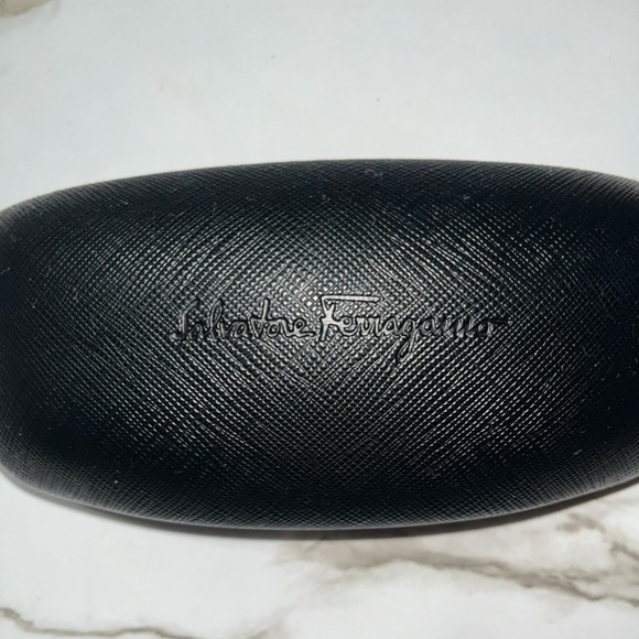 Salvatore Ferragamo Eyeglass or Sunglasses Hard CASE ONLY clamshell design, Blk - Picture 10 of 11